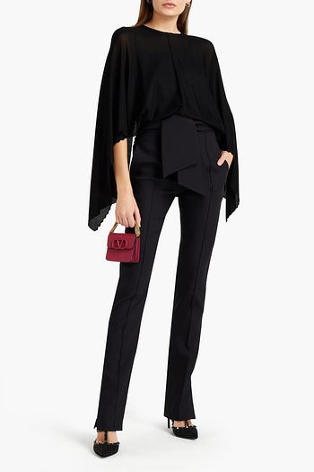 VALENTINO Tie-front wool-blend tapered pants