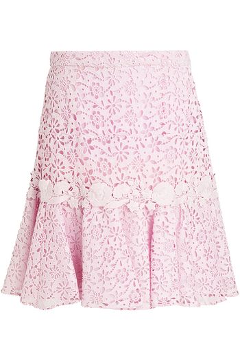 GIAMBATTISTA VALLI Cotton-blend macramé mini skirt