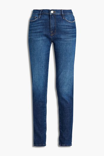 FRAME Le Garcon faded mid-rise straight-leg jeans