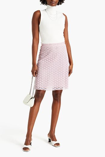 GIAMBATTISTA VALLI Cotton-blend guipure lace mini skirt