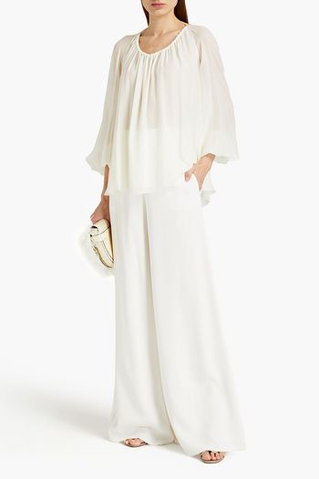 EMILIO PUCCI Gathered silk-chiffon blouse