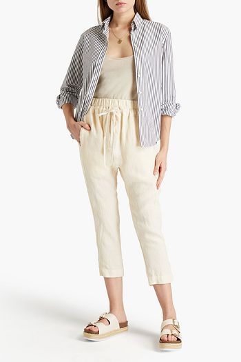 ENZA COSTA Cropped linen tapered pants