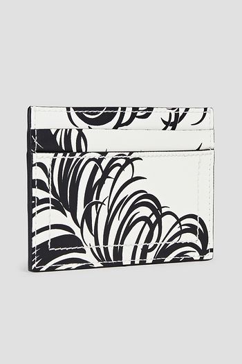 MOSCHINO Logo-appliquéd printed leather cardholder