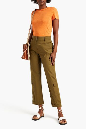 FRAME Stretch-cotton straight-leg pants
