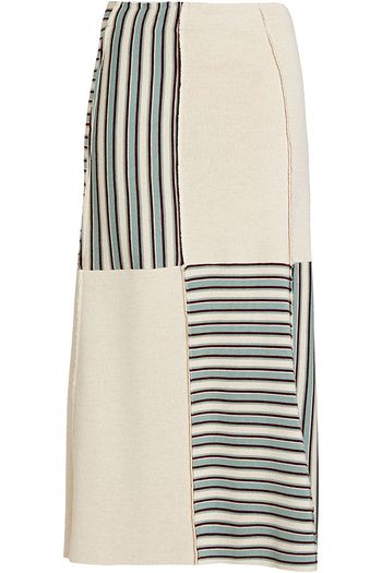 JIL SANDER Melierter Midirock aus Strick mit Streifen