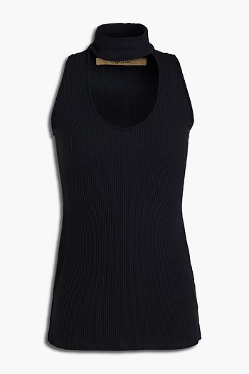 ENZA COSTA Cutout ribbed jersey top