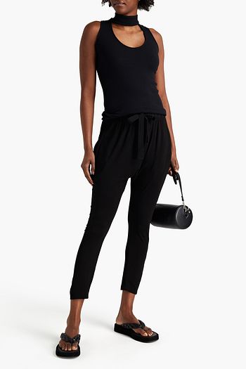 ENZA COSTA Cutout ribbed jersey top