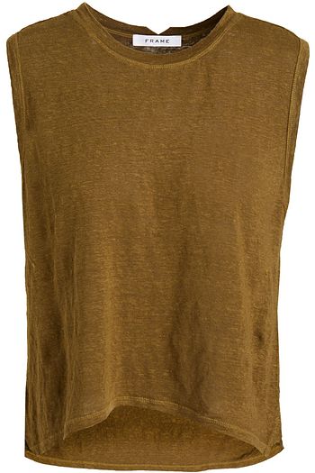 FRAME Slub organic linen-jersey tank