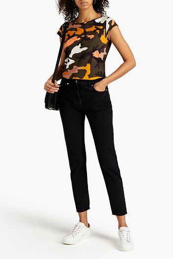 VALENTINO Cropped mid-rise slim-leg jeans