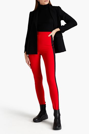 JUST CAVALLI Monogram-trimmed jersey leggings