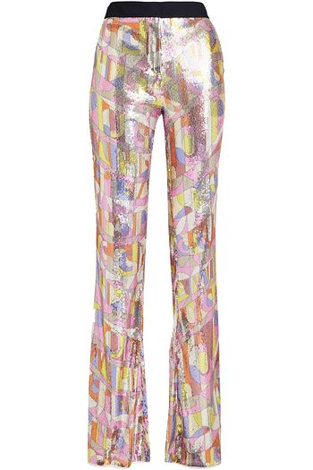EMILIO PUCCI Bootcut-Hose aus Mesh mit Pailletten