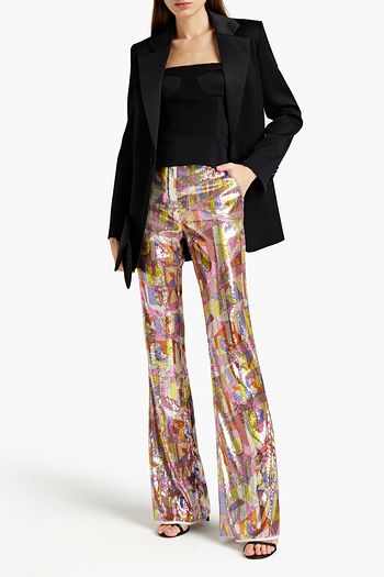 EMILIO PUCCI Bootcut-Hose aus Mesh mit Pailletten