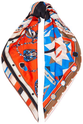 EMILIO PUCCI Printed cotton and silk-blend twill scarf