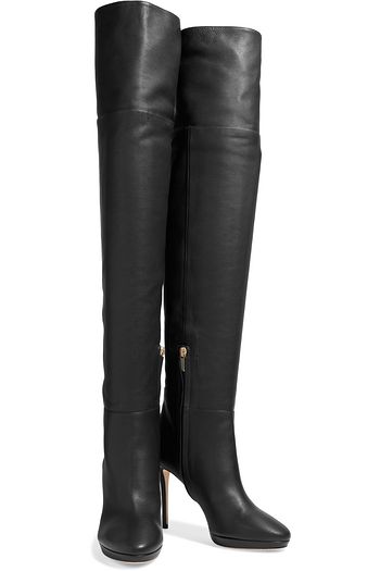 JIMMY CHOO Hayley 100 pebbled-leather over-the-knee boots