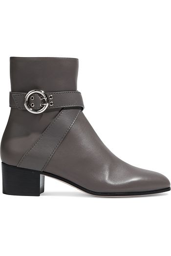 JIMMY CHOO Blanka 40 buckle-embellished leather ankle boots