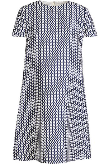 VALENTINO Printed wool and silk-blend crepe mini dress