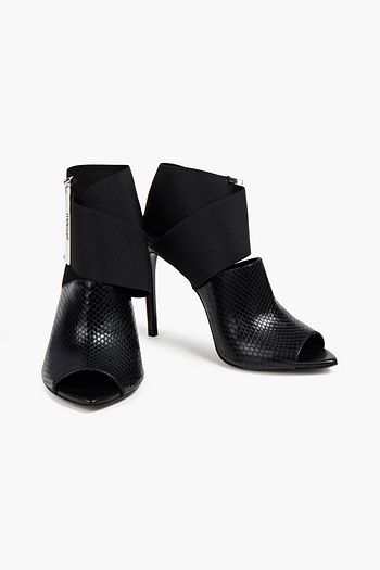 JUST CAVALLI Sandalen aus Leder mit Schlangeneffekt und Schnalle