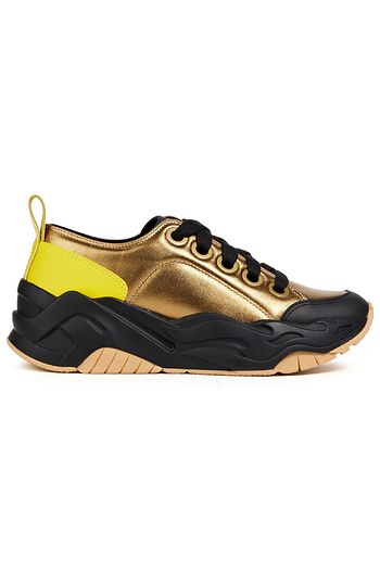 JUST CAVALLI Metallic leather sneakers