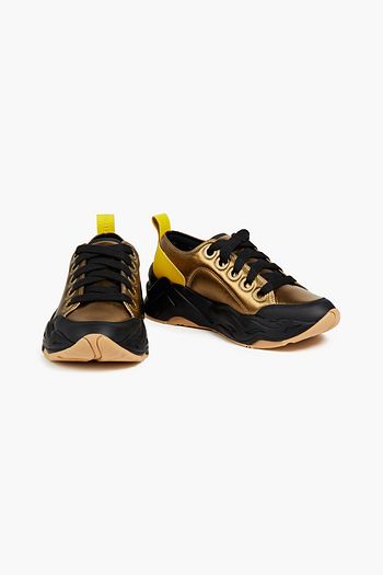 JUST CAVALLI Metallic leather sneakers