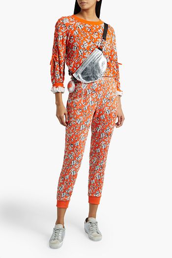 ALICE + OLIVIA Tokyo floral-print satin-jersey track pants