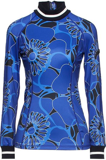 BOGNER Floral-print stretch turtleneck top