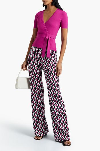 DIANE VON FURSTENBERG Mirella stretch-knit wrap top