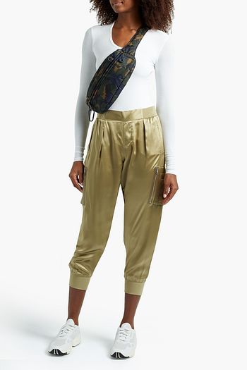 ATM ANTHONY THOMAS MELILLO Cropped silk-satin high-rise track pants