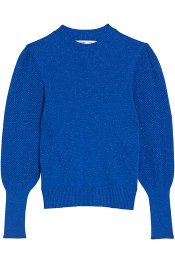 DIANE VON FURSTENBERG Catherine ribbed metallic wool-blend sweater