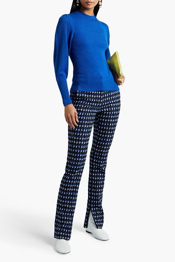 DIANE VON FURSTENBERG Catherine ribbed metallic wool-blend sweater