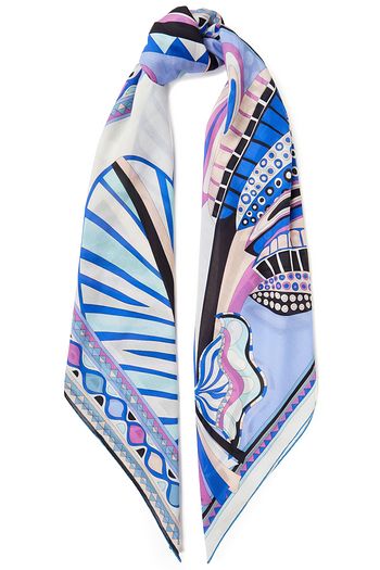 EMILIO PUCCI Printed cotton and silk-blend twill scarf