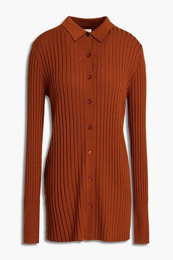 PAUL SMITH Ribbed wool and Lyocell-blend cardigan