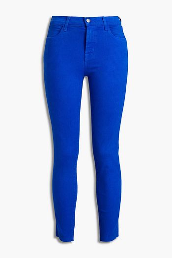 J BRAND Distressed mid-rise skinny jeans