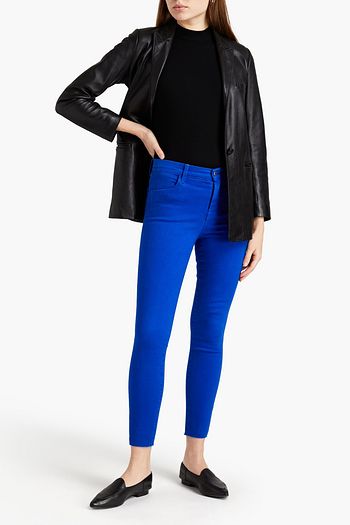 J BRAND Distressed mid-rise skinny jeans