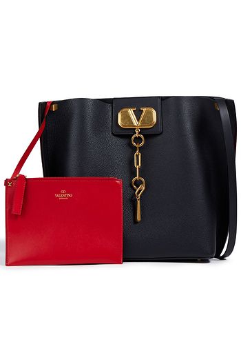 VALENTINO GARAVANI VLOGO textured-leather bucket bag