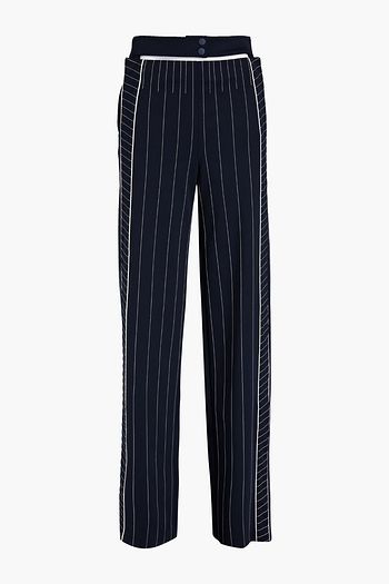 VALENTINO Pinstriped jersey wide-leg pants