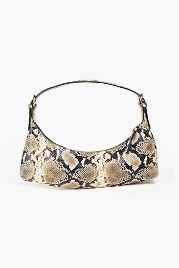 BY FAR Mara snake-effect leather shoulder bag