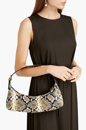 BY FAR Mara snake-effect leather shoulder bag