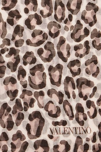 VALENTINO GARAVANI Leopard-print cashmere gauze scarf