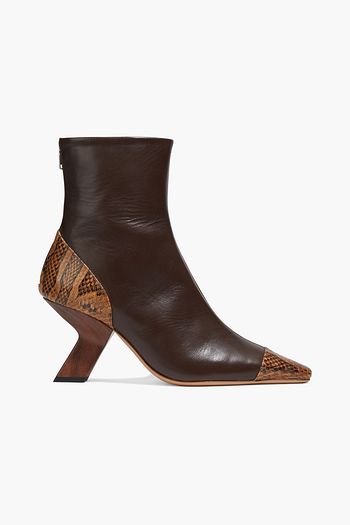 REJINA PYO Marley smooth and snake-effect leather ankle boots