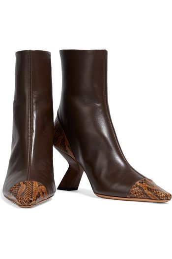 REJINA PYO Marley smooth and snake-effect leather ankle boots