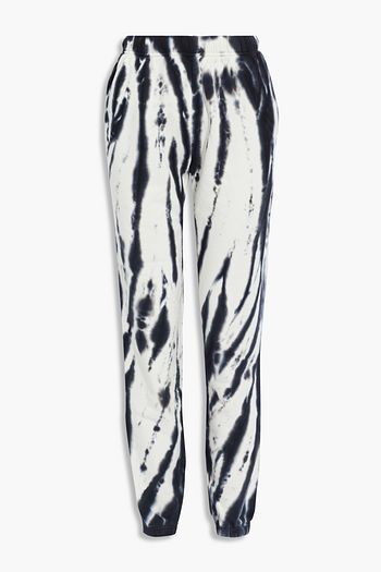 GOOD AMERICAN Boyfriend tie-dyed cotton-fleece track pants