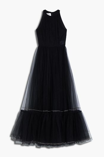 VALENTINO Tiered sequin-trimmed tulle gown