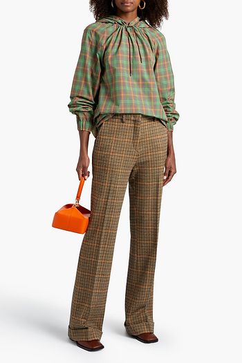 REJINA PYO Taylor checked woven hoodie