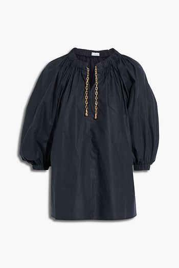 REJINA PYO Suki chain-embellished cotton-poplin blouse