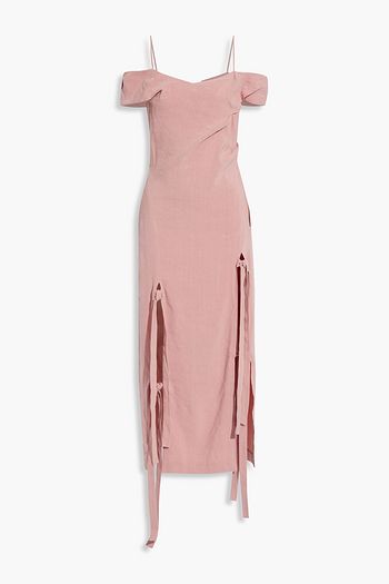 REJINA PYO Adeline cold-shoulder knotted crepe maxi dress