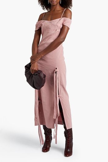 REJINA PYO Adeline cold-shoulder knotted crepe maxi dress