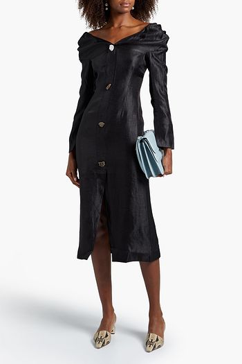 REJINA PYO Tomi button-detailed sateen dress