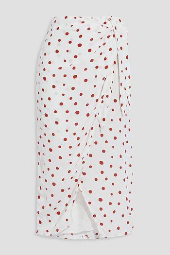 VIX PAULA HERMANNY Raissa wrap-effect polka-dot crepe midi skirt