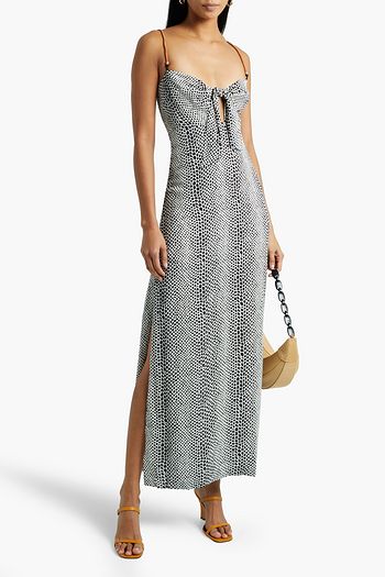 VIX PAULA HERMANNY Tricia knotted printed crepe maxi dress