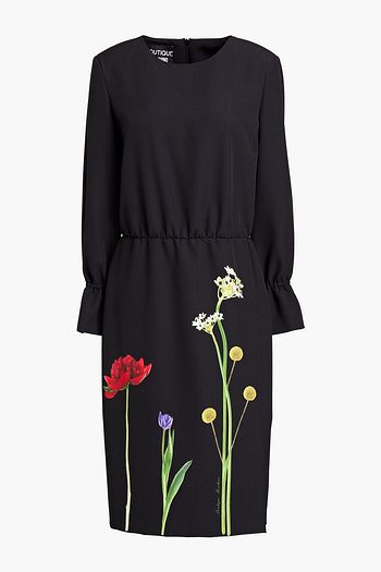 BOUTIQUE MOSCHINO Wrap-effect floral-print satin-crepe dress
